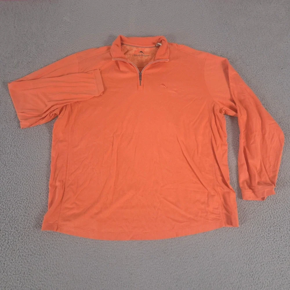 LOT OF 2 Tommy Bahama Pullover Mens XXL Multi Reversible Pima Cotton Quarter Zip